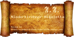 Niederkirchner Nikoletta névjegykártya