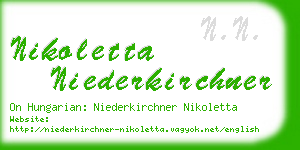 nikoletta niederkirchner business card